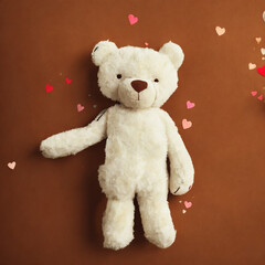 Valentine Day Teddy Bear. Generative AI