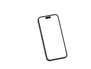 3d smartphone with blank screen isolated