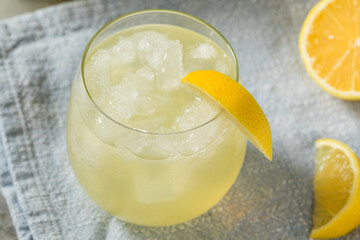 Cold Refreshing Lemon Sparkling Italian Soda