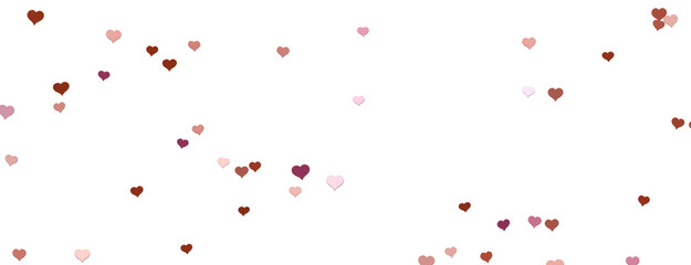 realistic isolated heart confetti on the transparent background for decoration and covering.