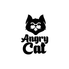 cat head logo template vector illustration