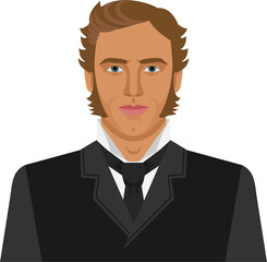 Man with sideburns in retro suit