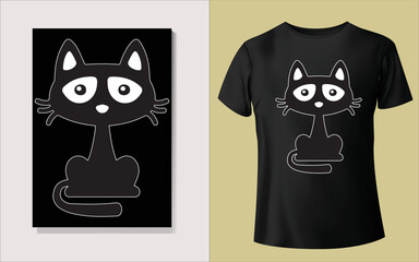 Cute pet cat tee shirt design