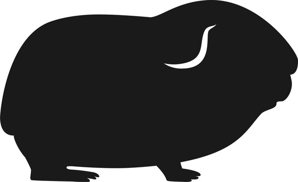 black guinea pig silhouette clip art preview