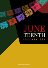 Juneteenth Freedom Day abstract vector illustration. Geometric background shape. Vector poster for ads, social media, poster. june 19