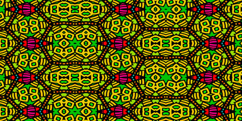 Colorful and seamless African pattern, illustration 