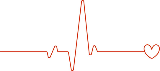 Heart ECG Line Design Element Vector