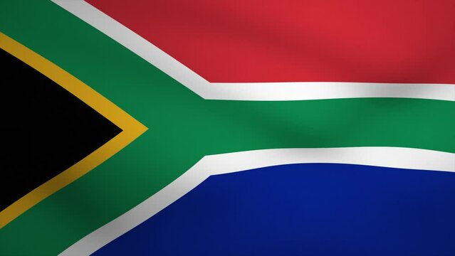 South Africa Waving Flag Background Animation. Looping seamless 3D animation. Motion Graphic