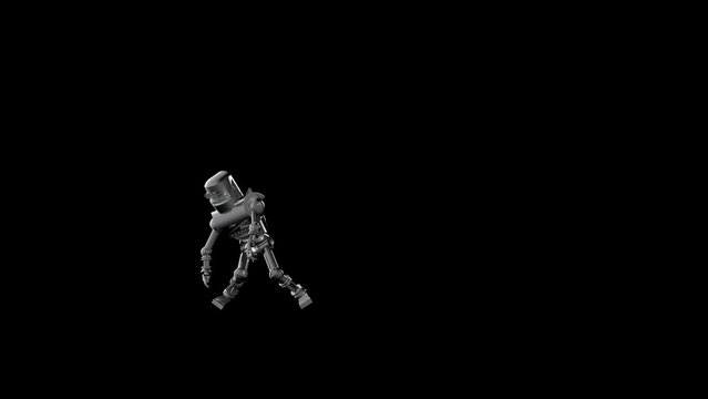 Robot Dance 3D Animation Transparent Alpha Video