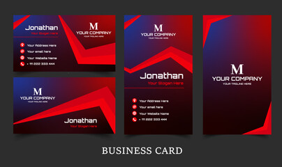 Dark elegant vertical and horizontal business card template 