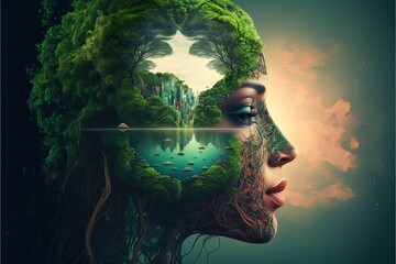 Environmental Consciousness and Sustainability concept illustration generative ai