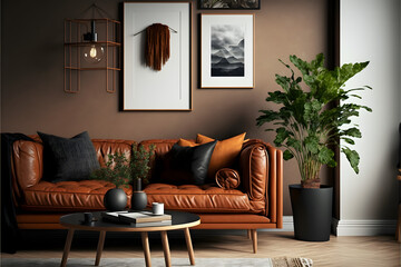 modern living room with sofa