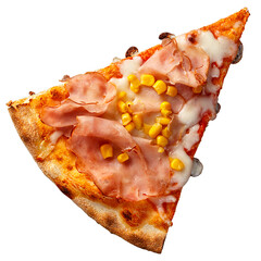 Delicious pizza with ham