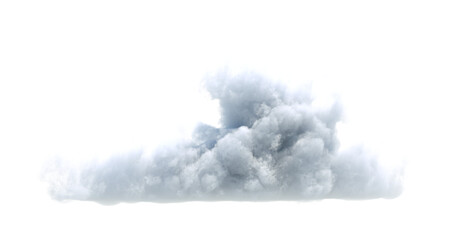 Naklejka premium 3d render of realistic white cloud isolated on transparent background