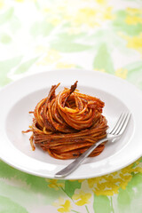 Spaghetti all'Assassina, Italian Puglia traditional pasta