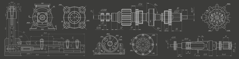 Technological black background.Technical banner.Vector illustration .