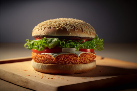Crispy zinger burger filled with lattuce and cheese