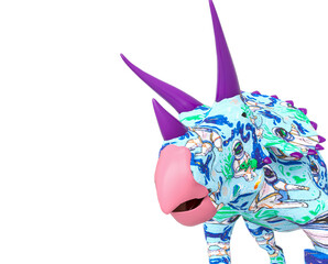 triceratops on astronaut texture with copy space © DM7