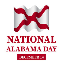 National Alabama Day typography poster. Holiday celebration on December 14. Vector template for banner, greeting card, flyer, etc