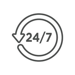 open 24 hours 7 day icon design vector template