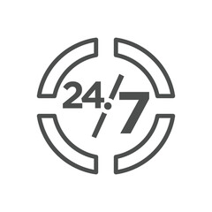 open 24 hours 7 day icon design vector template
