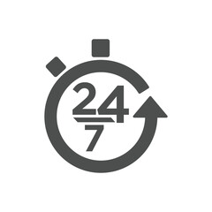 open 24 hours 7 day icon design vector template