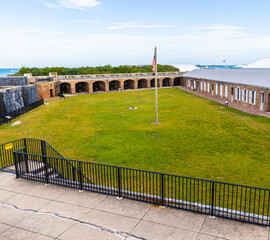 Elevated View of Civil War Era Battery, Fort Zachary Taylor Historic State Park, Key West Florida, USA