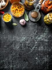 Homemade preserved food.