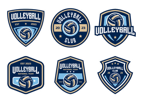 Volleyball logo, emblem collections, designs templates. Set of Volleyball logos
