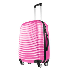 Pink travel suitcase cut out