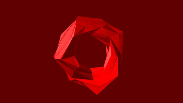 abstract red color 3d smooth particles digital wave circle shiny stripes texture background