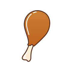 Fried Chicken leg vector icon, Fast food