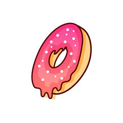Dripping cream donuts vector illustration