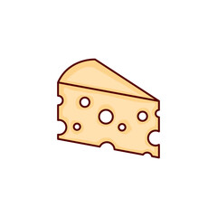 Piece of cheese on white background