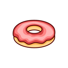 Pink cream donuts vector isolated vector design