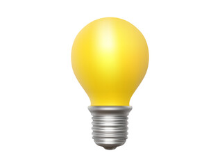 Vector business illustration of light bulb on white color background. Realistic 3d design style of shine light bulb