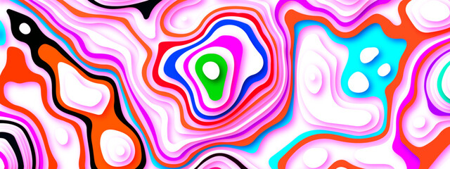 Abstract multi color papercut design background with overlap layer, 3D papercut background Abstract paper cut slime background. Banner with 3D abstract background with multicolor paper cut waves.	