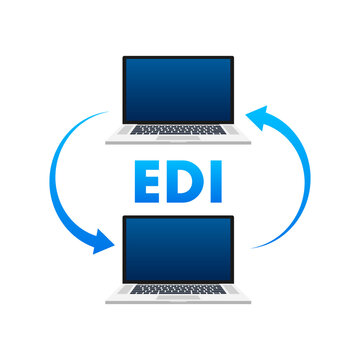 EDI - Electronic Data Interchange sign, label. Data Interchange. EDI icon. Vector stock illustration.