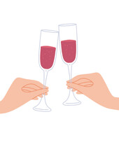 A woman's hand holds a glass of wine