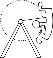 Fototapeta premium illustration of an background set of icons the projectile motion , human activity it's have giude line each moving