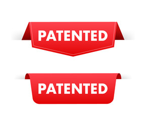 Patented label. Intellectual property icon. Vector stock illustration.