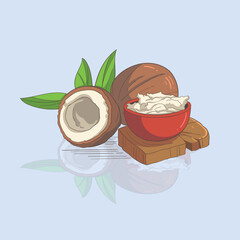 Coconut Illustration Design Funny Vector
