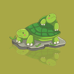 Turtle Illustration Design Cute Vector