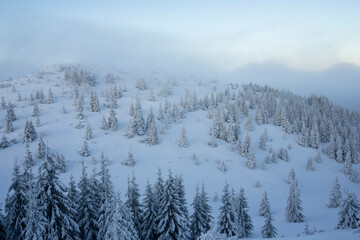 Winter landscape in the Tatra Mountains.