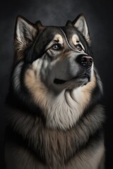 Fototapeta premium Alaskan Malamute. Dog Close-Up. Created by Generative AI
