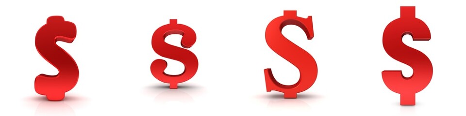 Obraz premium Dollar $ sign US Dollar red