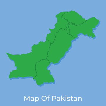 Vector map of Pakistan on a blue background