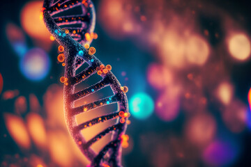 Fototapeta na wymiar Macro DNA helix - AI generative technology