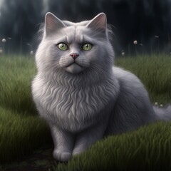 Grey Cat Created with Generative AI