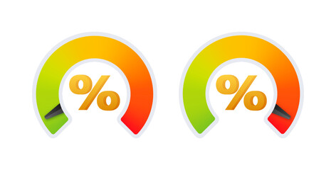 Percentage with arrow up and down. Banking, credit, interest rate. Vector stock illustration.